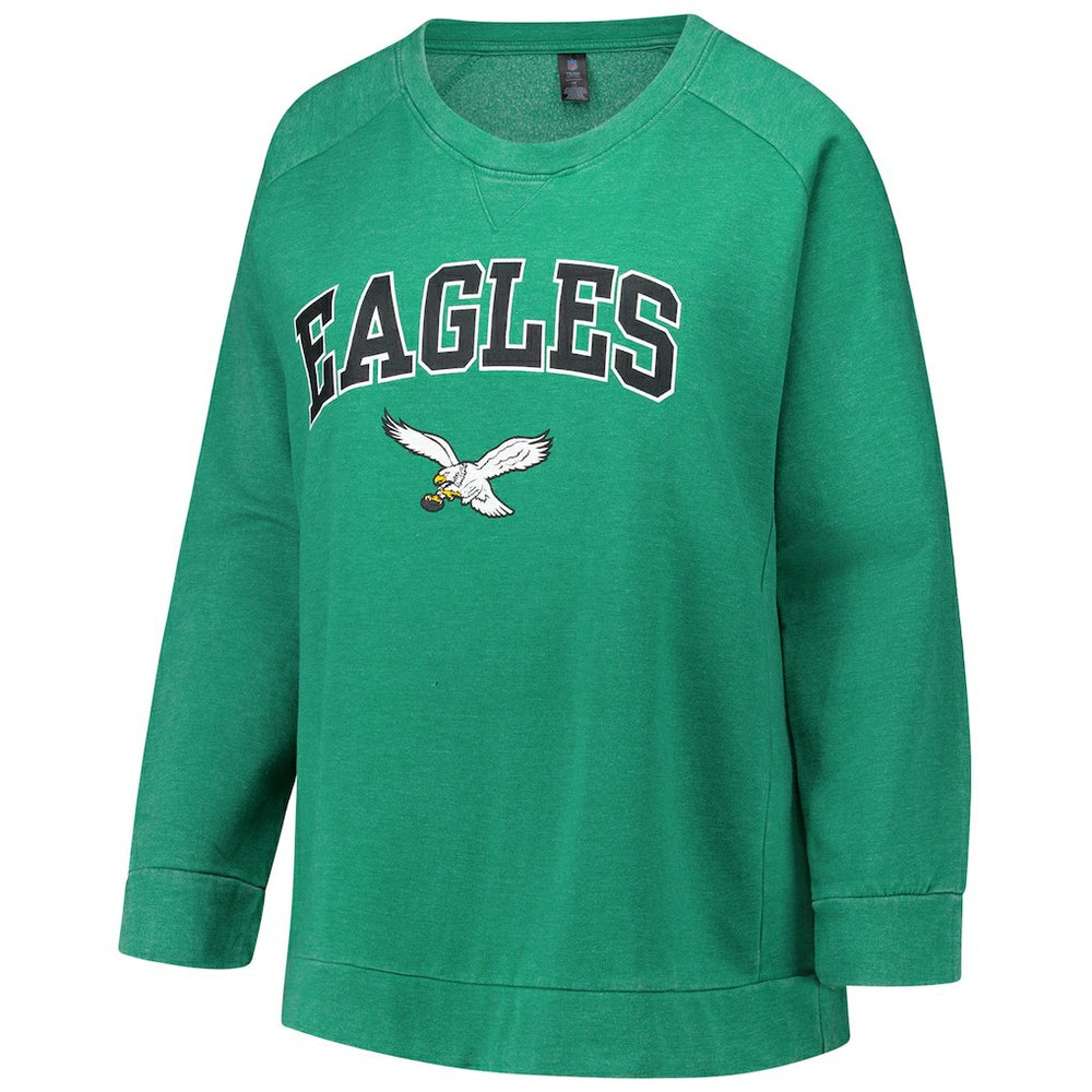 Philadelphia Eagles Profile Women's Plus Size Acid Wash Raglan Sweatshirt | NFL Online