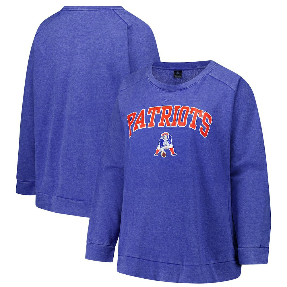New England Patriots Profile Women's Plus Size Acid Wash Raglan Sweatshirt | NFL New