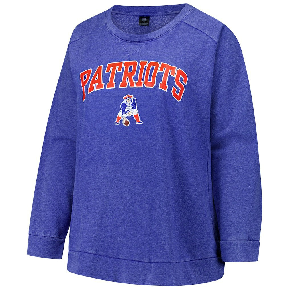 New England Patriots Profile Women's Plus Size Acid Wash Raglan Sweatshirt | NFL New