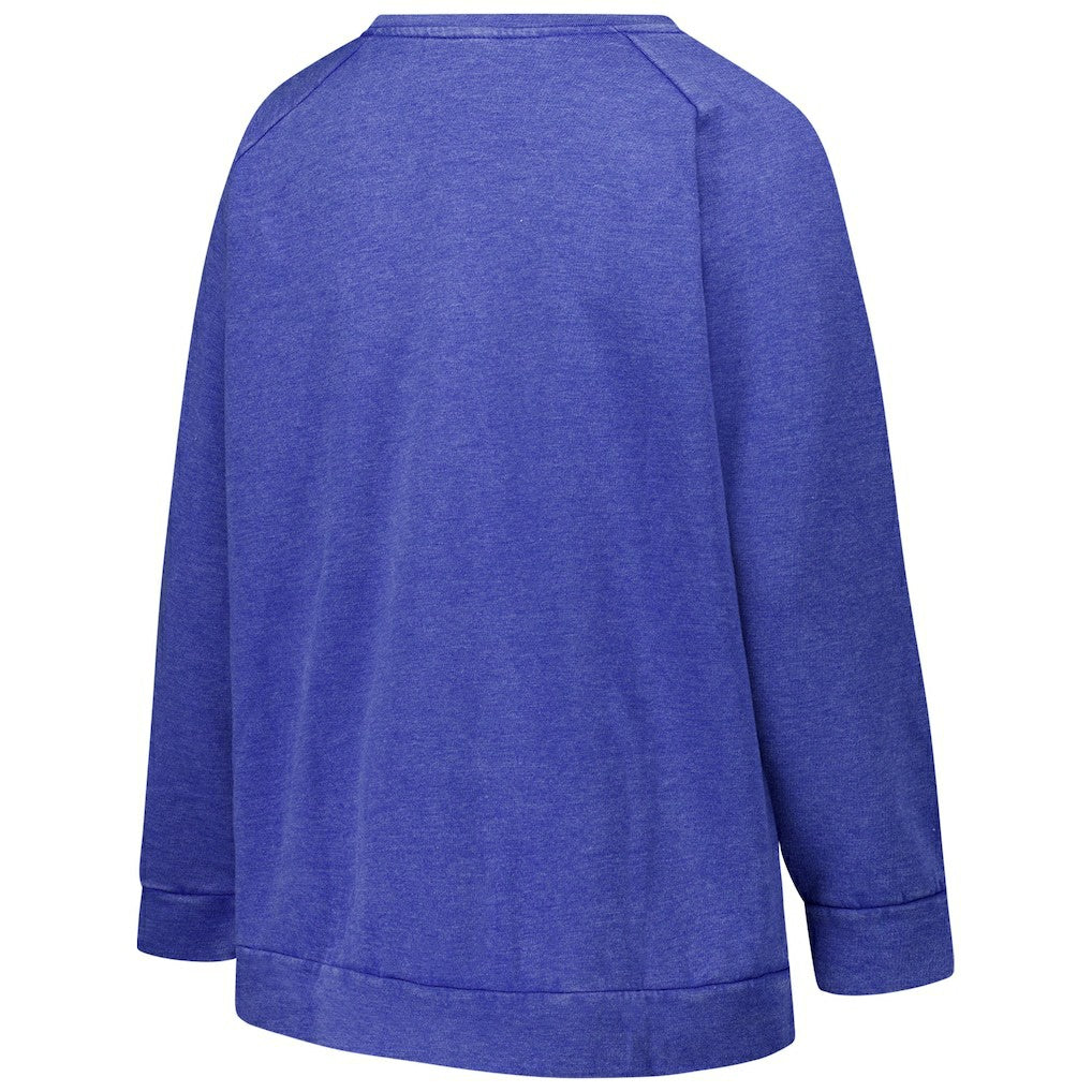 New York Giants Profile Women's Plus Size Acid Wash Raglan Sweatshirt | NFL Hot