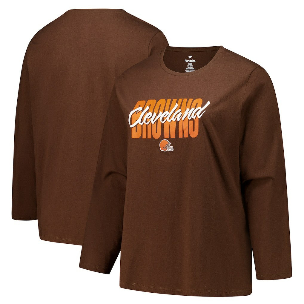Cleveland Browns Women's Long Sleeve Scoop Neck T-Shirt | NFL Online