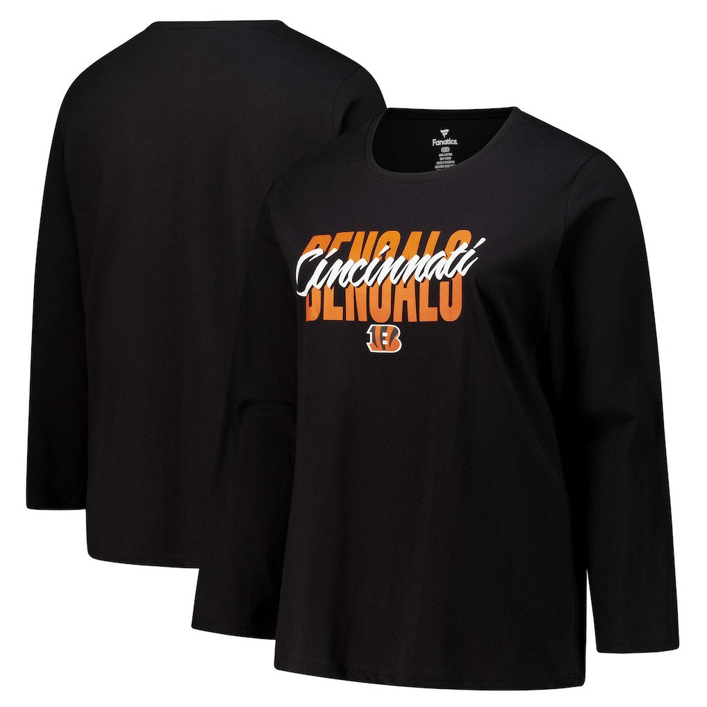 Cincinnati Bengals Women's Long Sleeve Scoop Neck T-Shirt | NFL Discount