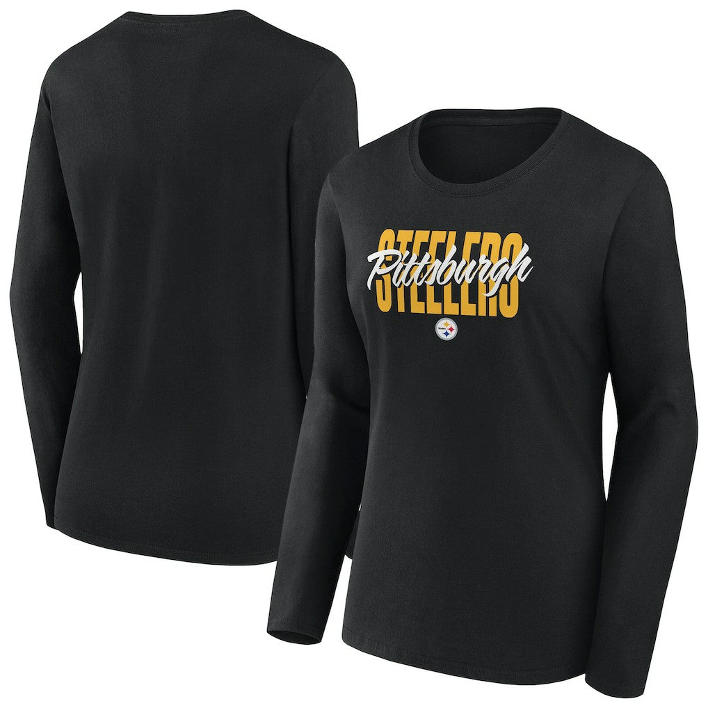 Pittsburgh Steelers Women's Long Sleeve Scoop Neck T-Shirt | NFL New