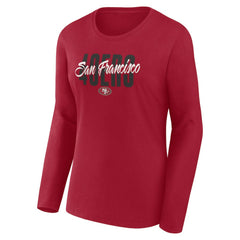San Francisco 49ers Women's Long Sleeve Scoop Neck T-Shirt | NFL Hot