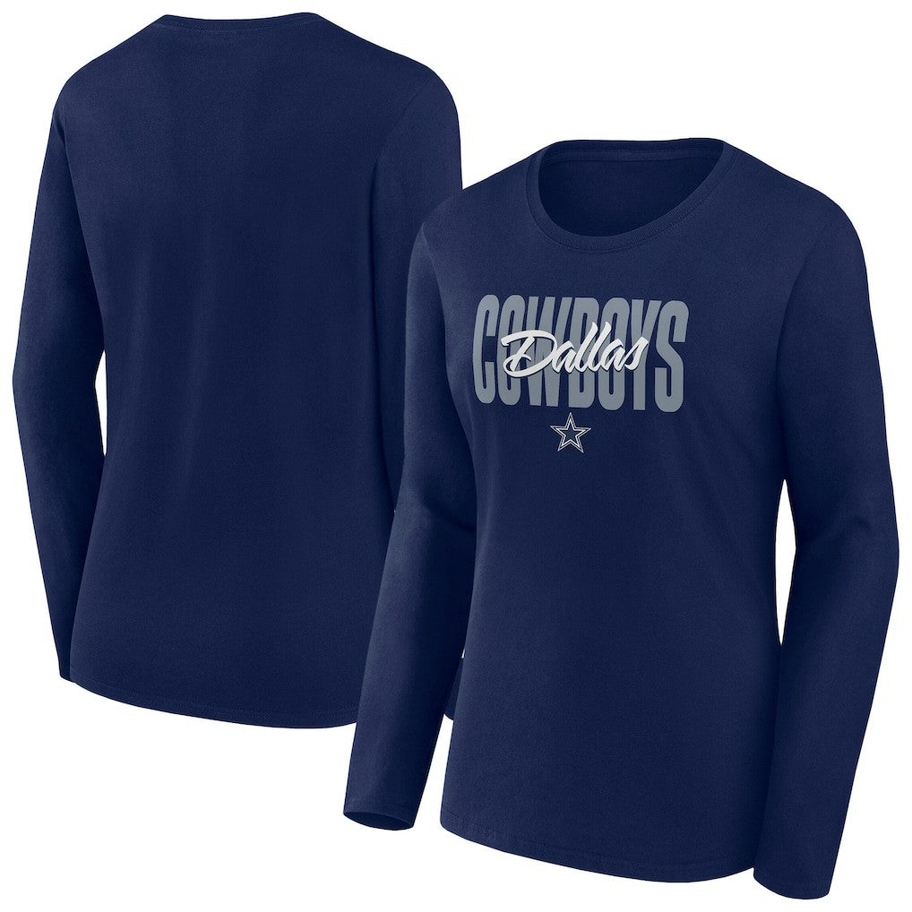 Dallas Cowboys Women's Long Sleeve Scoop Neck T-Shirt | NFL Discount