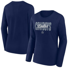 Dallas Cowboys Women's Long Sleeve Scoop Neck T-Shirt | NFL Discount