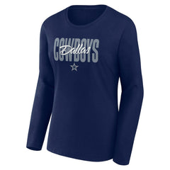 Dallas Cowboys Women's Long Sleeve Scoop Neck T-Shirt | NFL Discount
