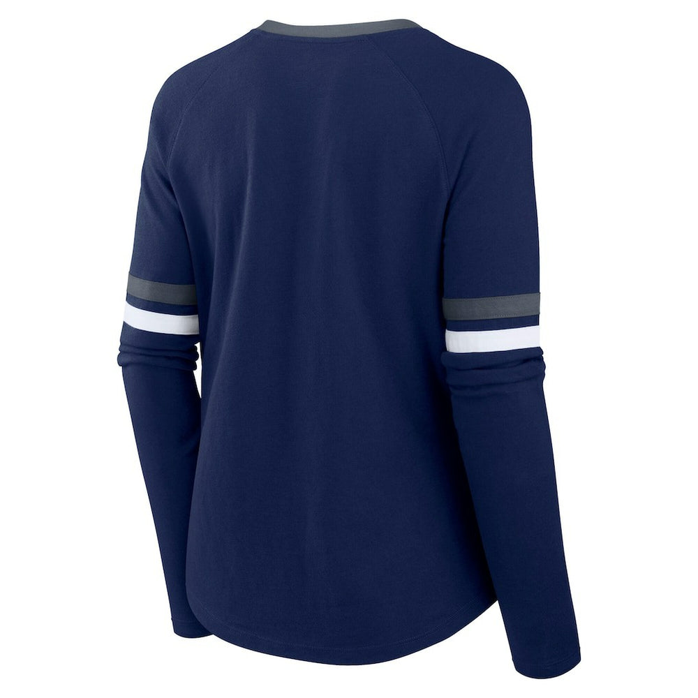 Dallas Cowboys Women's Plus Size Won & Done Lace-Up V-Neck Long Sleeve T-Shirt | NFL On sale
