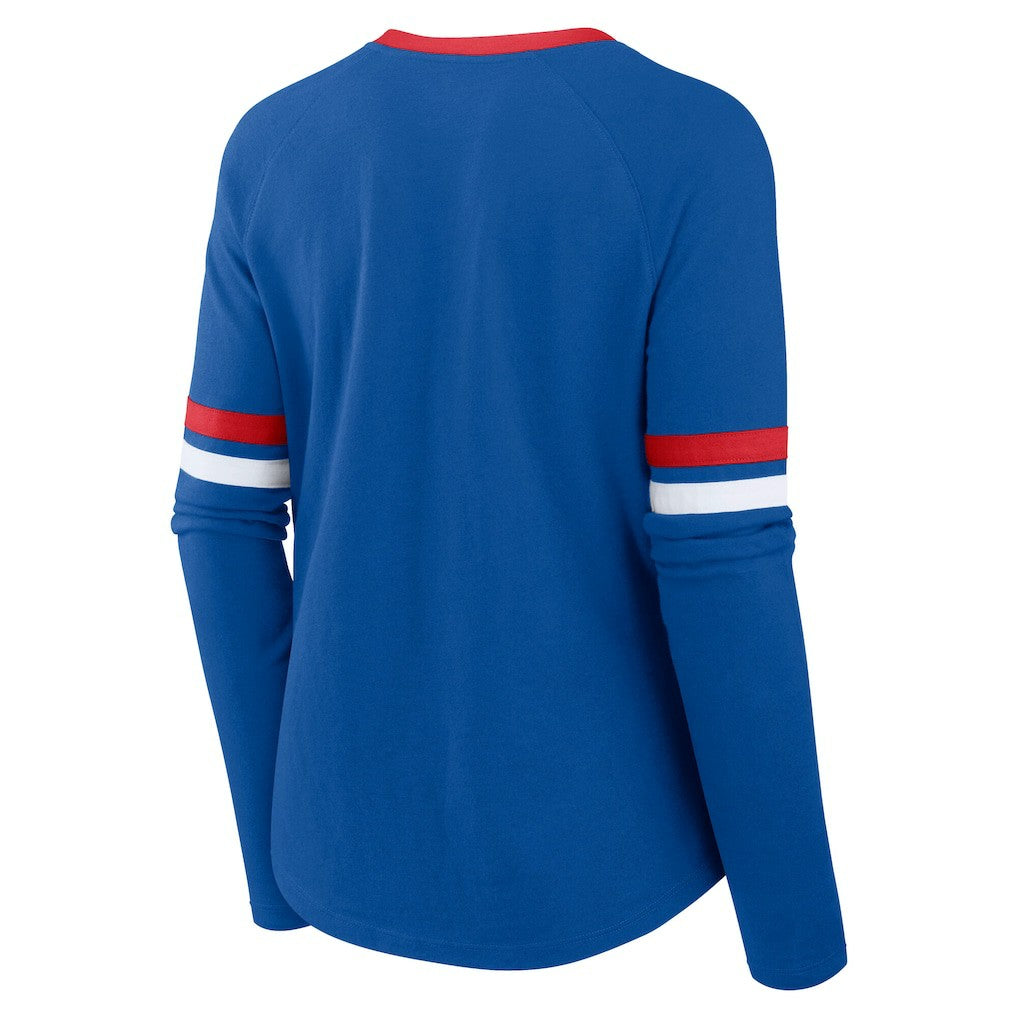 Buffalo Bills Women's Plus Size Won & Done Lace-Up V-Neck Long Sleeve T-Shirt | NFL Online