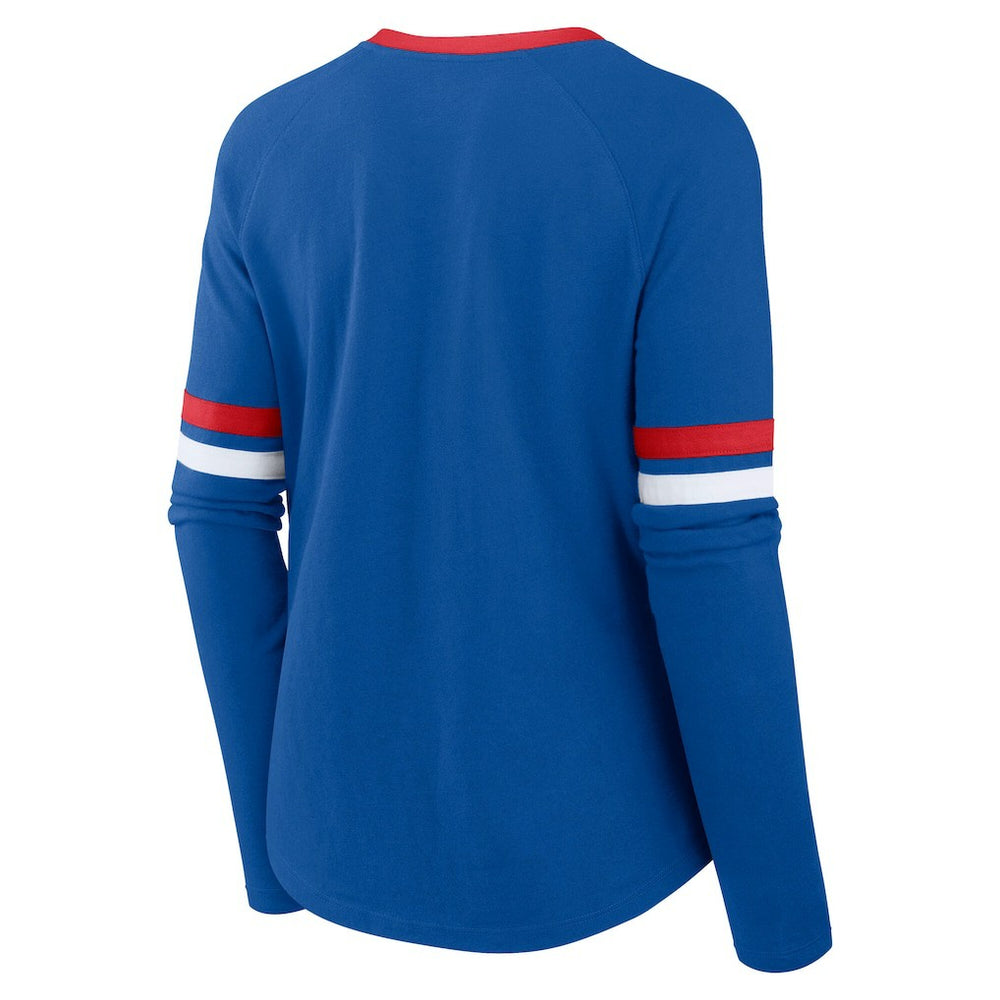 Buffalo Bills Women's Plus Size Won & Done Lace-Up V-Neck Long Sleeve T-Shirt | NFL Online