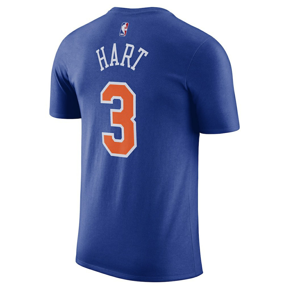Blue Josh Hart New York Knicks Icon Edition Name & Number T-Shirt | NBA