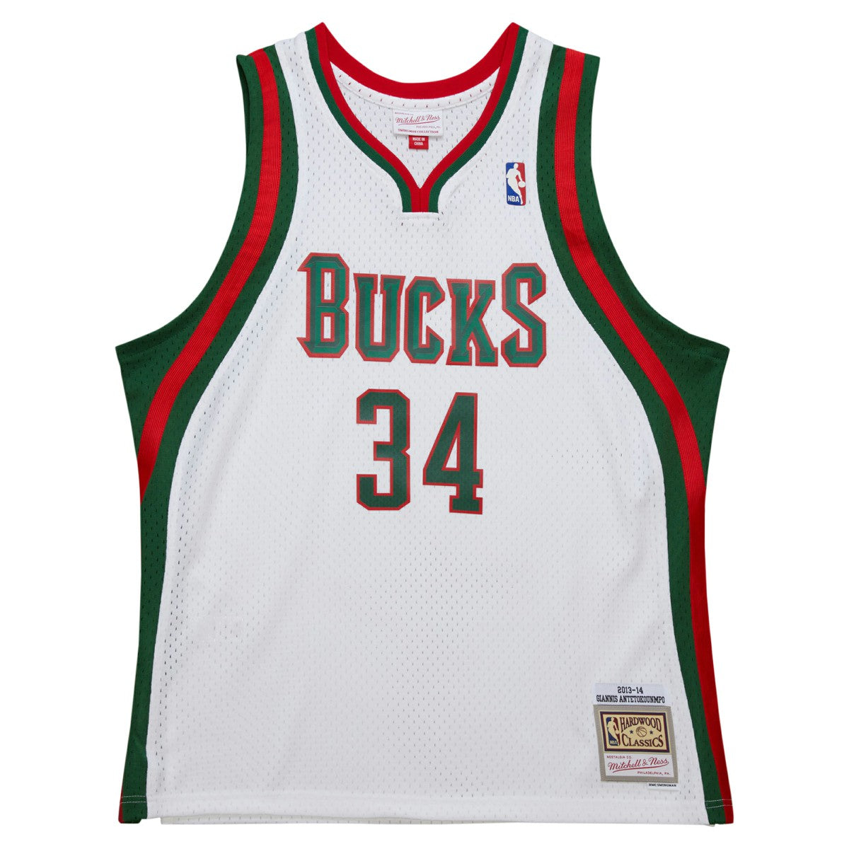 White Giannis Antetokounmpo Milwaukee Bucks 2013/14 Hardwood Classics Swingman Jersey | NBA