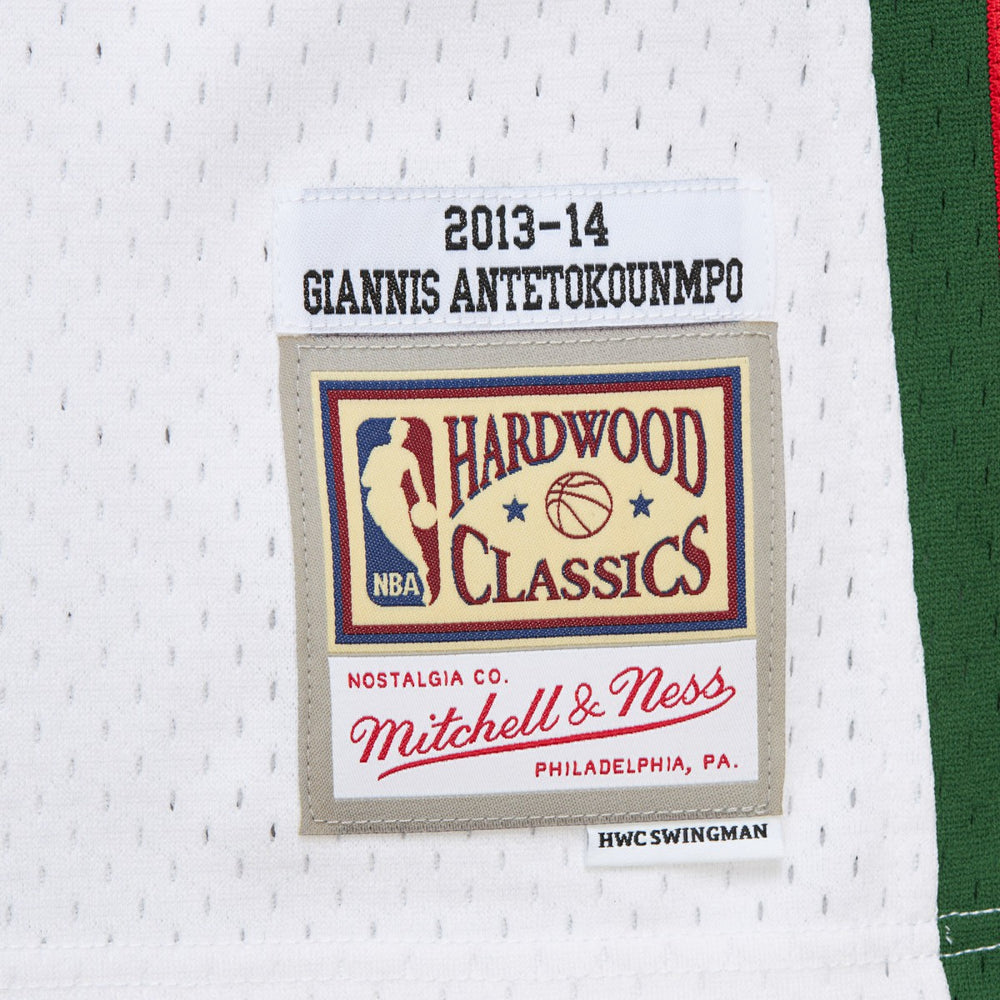 White Giannis Antetokounmpo Milwaukee Bucks 2013/14 Hardwood Classics Swingman Jersey | NBA