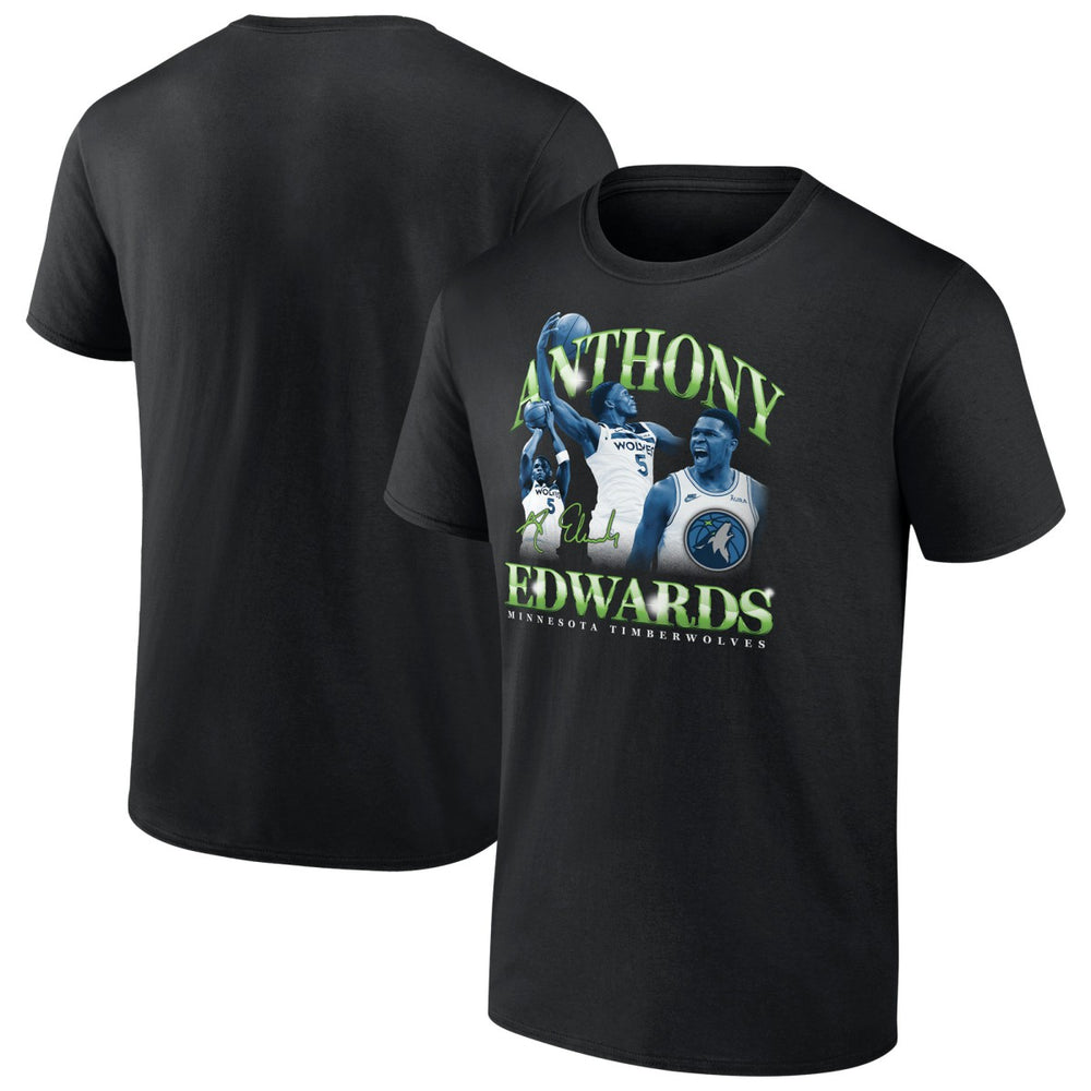 Black Anthony Edwards Minnesota Timberwolves Retro '90s T-Shirt | NBA