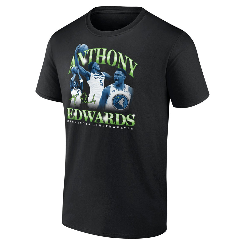 Black Anthony Edwards Minnesota Timberwolves Retro '90s T-Shirt | NBA