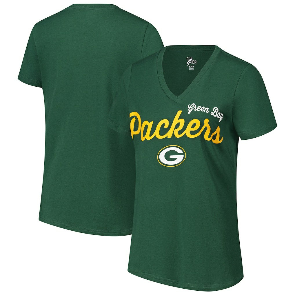 Green Bay Packers G-III 4Her by Carl Banks Women's Post Season V-Neck T-Shirt | NFL New