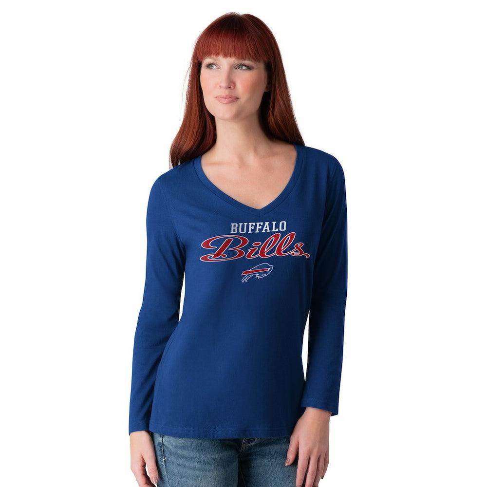 Buffalo Bills G-III 4Her by Carl Banks Women's Post Season Long Sleeve V-Neck T-Shirt | NFL New