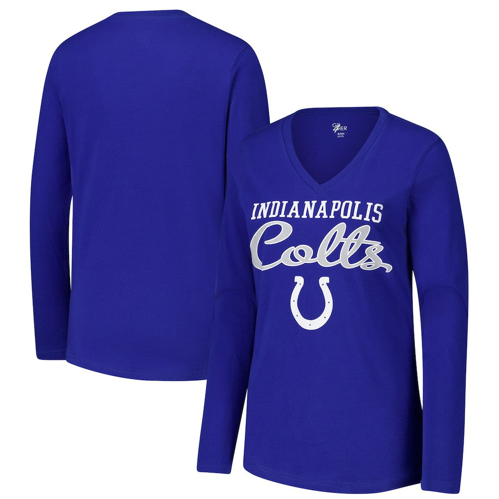 Indianapolis Colts G-III 4Her by Carl Banks Women's Post Season Long Sleeve V-Neck T-Shirt | NFL On sale