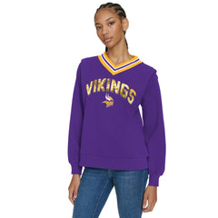 Minnesota Vikings Tommy Hilfiger Women's Alice V-Neck Pullover Sweatshirt | NFL US