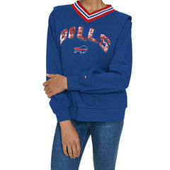 Buffalo Bills Tommy Hilfiger Women's Alice V-Neck Pullover Sweatshirt | NFL US