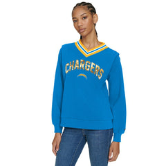 Los Angeles Chargers Tommy Hilfiger Women's Alice V-Neck Pullover Sweatshirt | NFL Hot