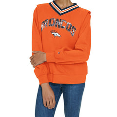 Denver Broncos Tommy Hilfiger Women's Alice V-Neck Pullover Sweatshirt | NFL Outlet