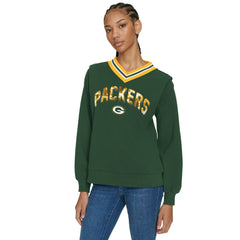 Green Bay Packers Tommy Hilfiger Women's Alice V-Neck Pullover Sweatshirt | NFL On sale