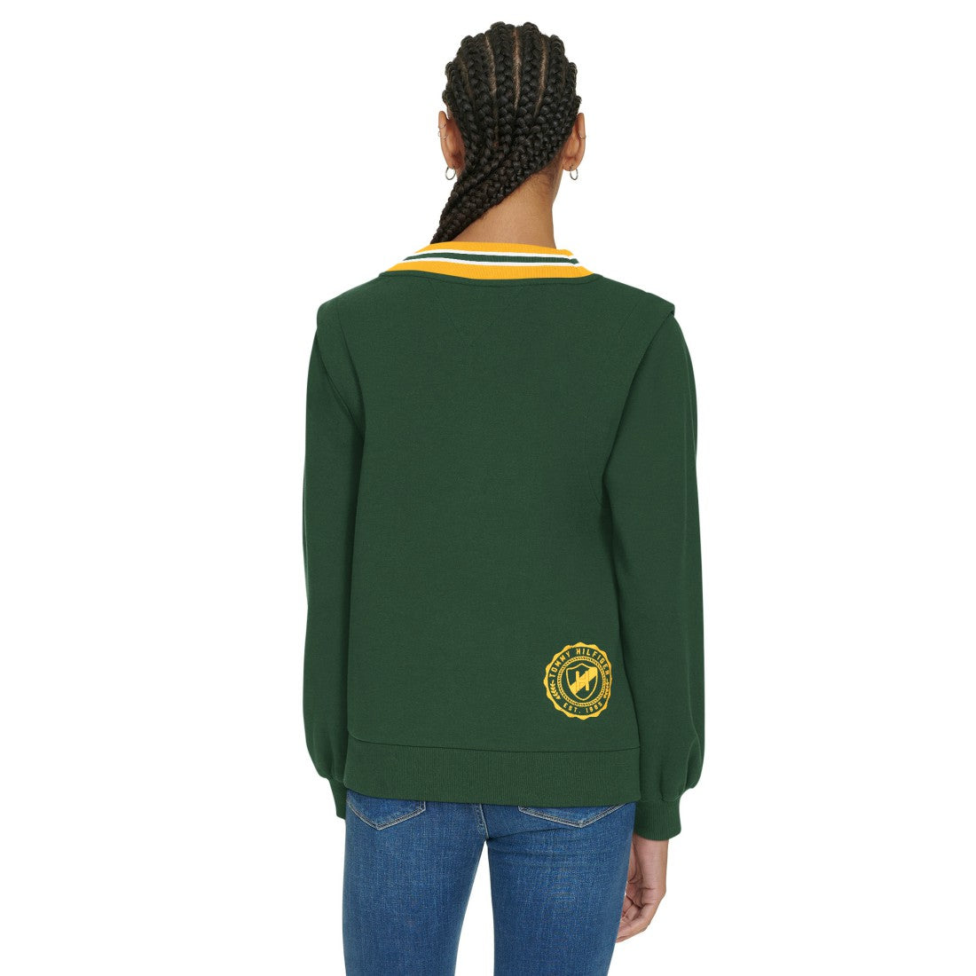 Green Bay Packers Tommy Hilfiger Women's Alice V-Neck Pullover Sweatshirt | NFL On sale