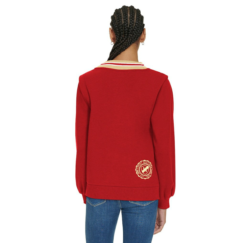 San Francisco 49ers Tommy Hilfiger Women's Alice V-Neck Pullover Sweatshirt | NFL Online