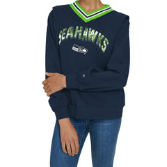 Seattle Seahawks Tommy Hilfiger Women's Alice V-Neck Pullover Sweatshirt | NFL US