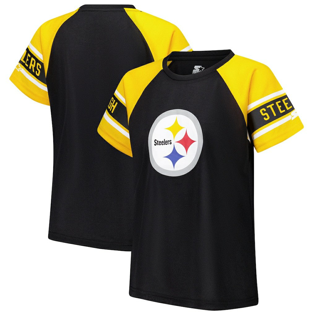 Pittsburgh Steelers Starter Women's 1st Rounder Color Block Raglan Top | NFL Outlet