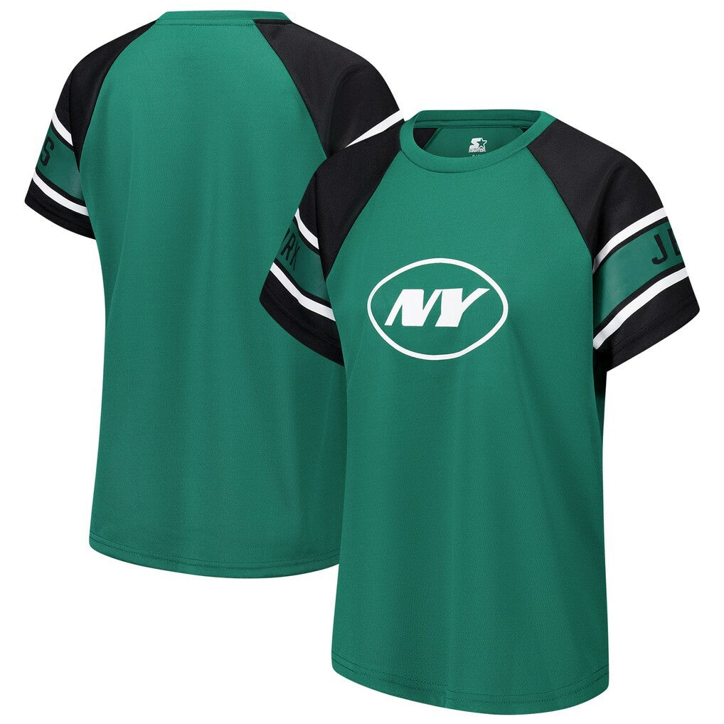 New York Jets Starter Women's 1st Rounder Color Block Raglan Top | NFL Hot