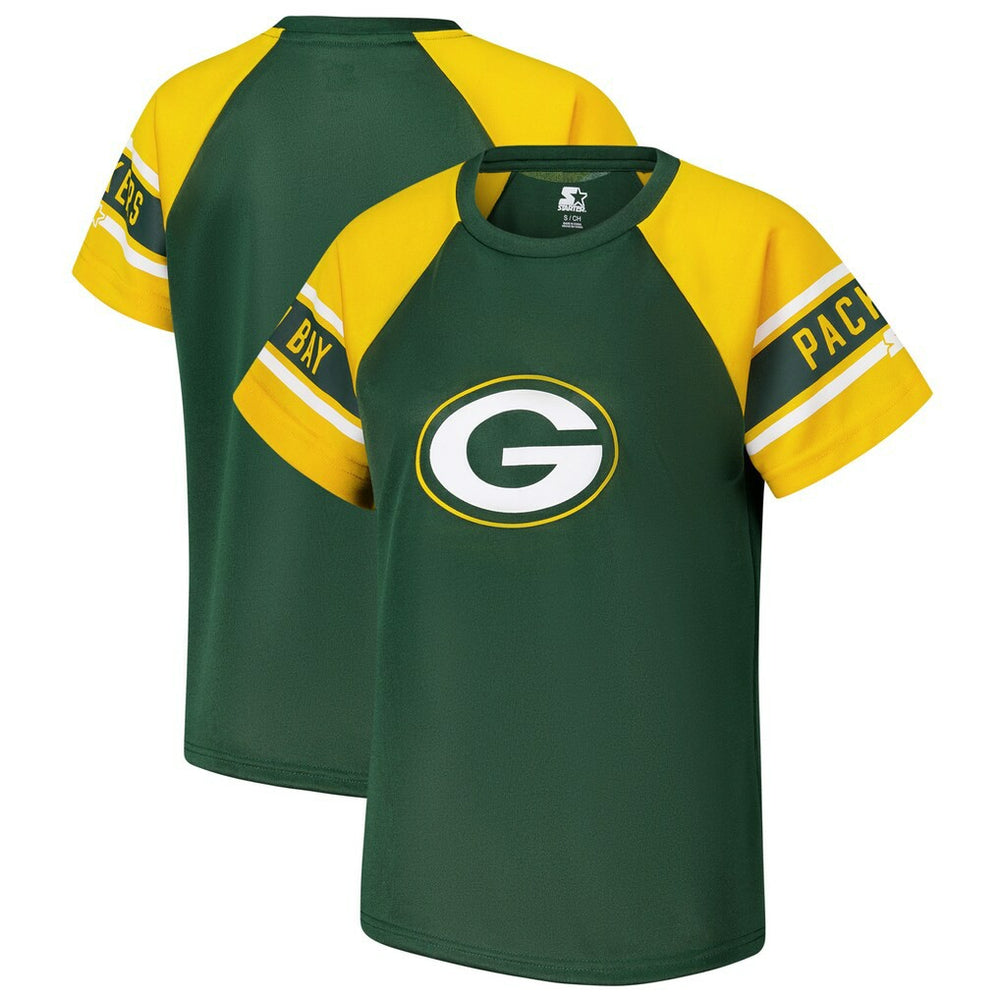 Green Bay Packers Starter Women's 1st Rounder Color Block Raglan Top | NFL Discount