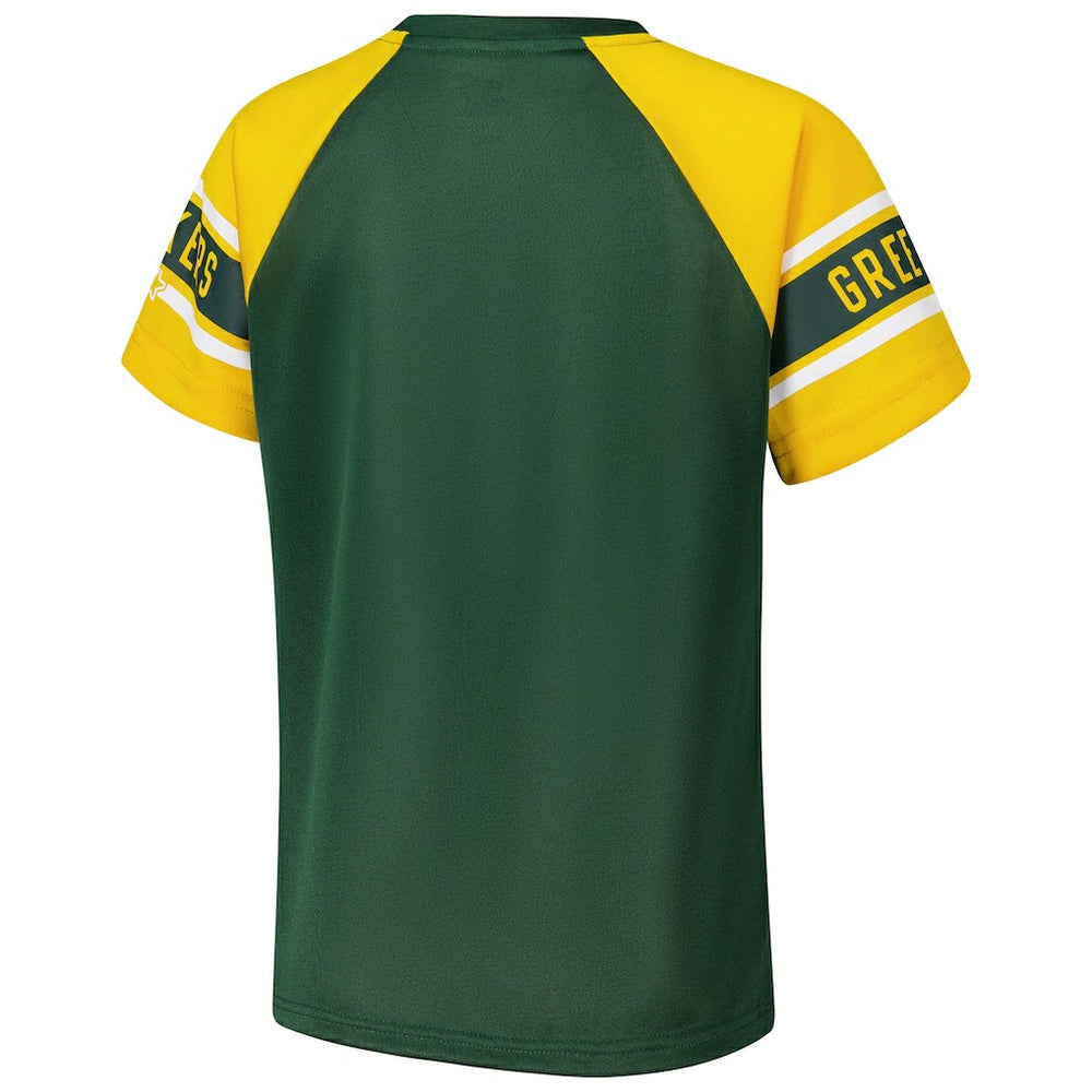 Green Bay Packers Starter Women's 1st Rounder Color Block Raglan Top | NFL Discount