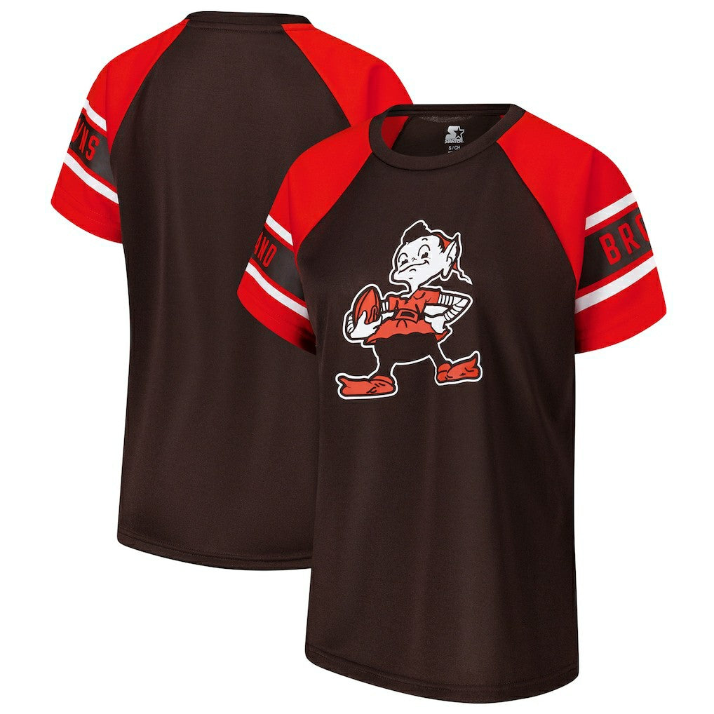 Cleveland Browns Starter Women's 1st Rounder Color Block Raglan Top | NFL Online
