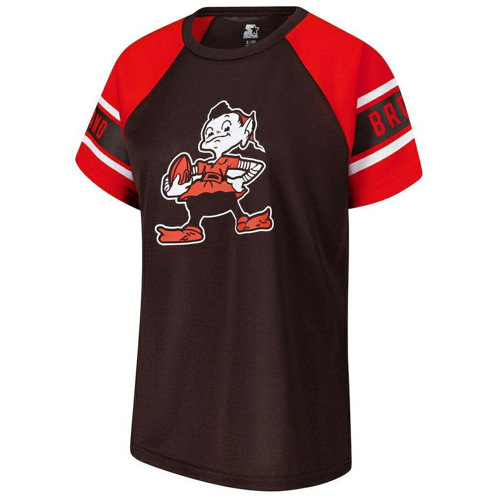 Cleveland Browns Starter Women's 1st Rounder Color Block Raglan Top | NFL Online