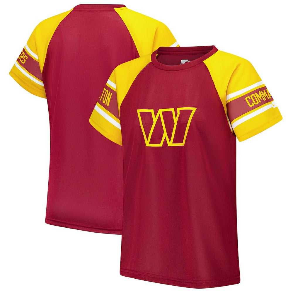 Washington Commanders Starter Women's 1st Rounder Color Block Raglan Top | NFL New