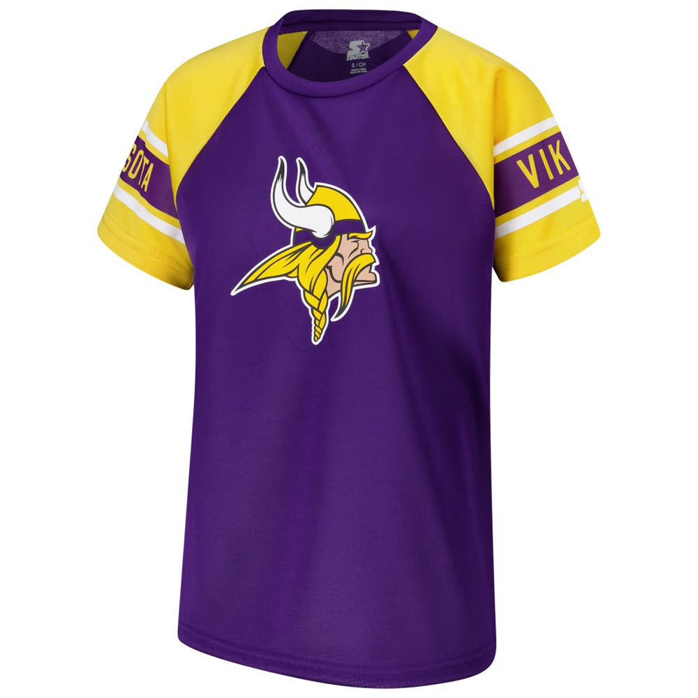 Minnesota Vikings Starter Women's 1st Rounder Color Block Raglan Top | NFL Hot
