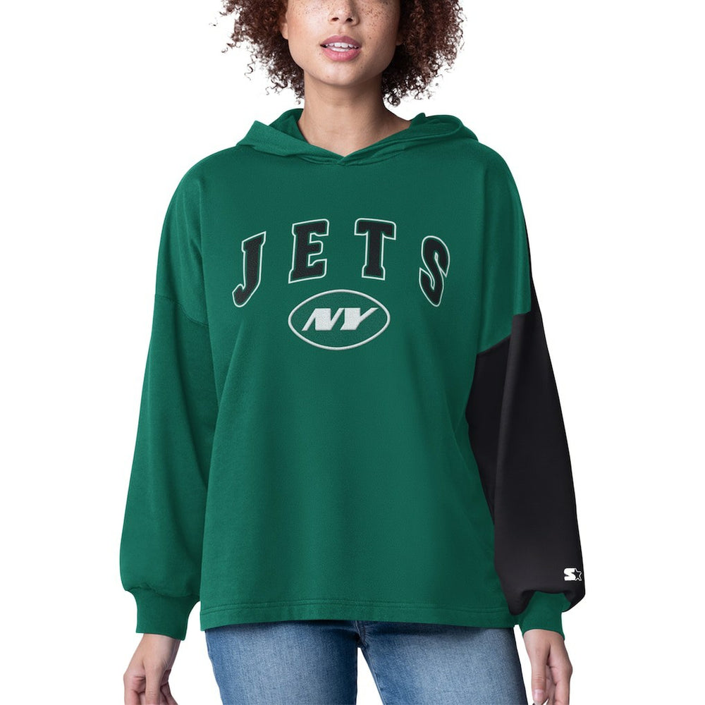 New York Jets Starter Women's Power Move Long Sleeve Pullover Hoodie | NFL US