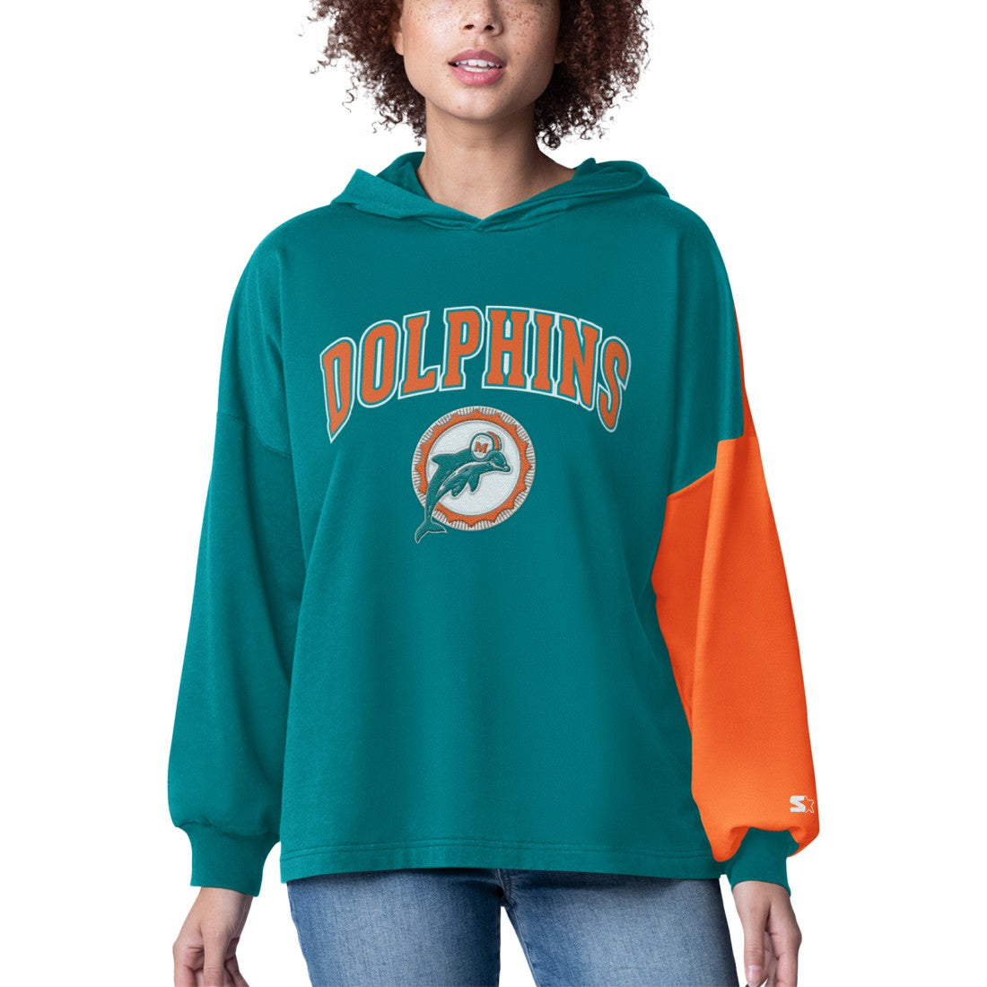 Miami Dolphins Starter Women's Power Move Long Sleeve Pullover Hoodie | NFL New