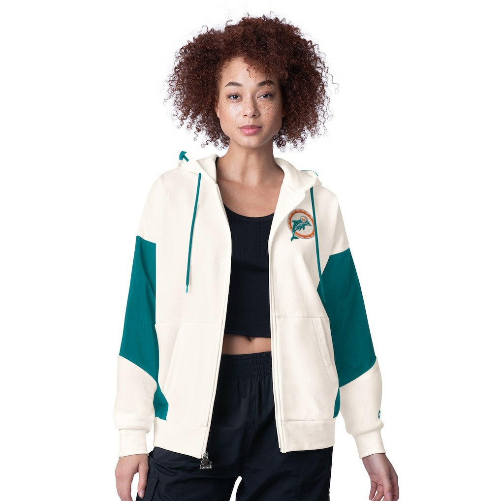 Miami Dolphins Starter Women's Scrimmage Full-Zip Hoodie | NFL Outlet