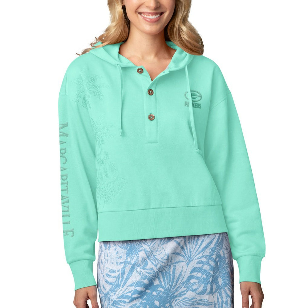 Green Bay Packers Margaritaville Women's Island Dream Solid Pullover Hoodie | NFL On sale