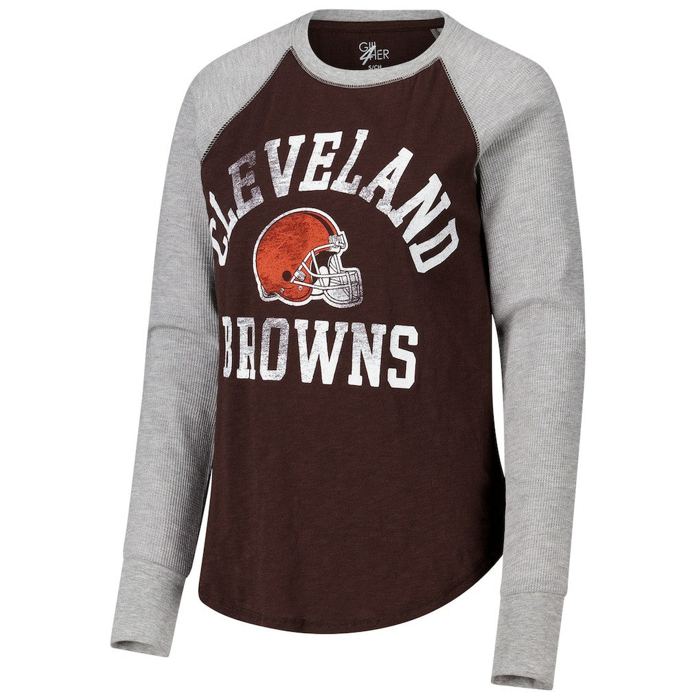 Cleveland Browns G-III 4Her by Carl Banks Women's Waffle Knit Raglan Long Sleeve T-Shirt | NFL New