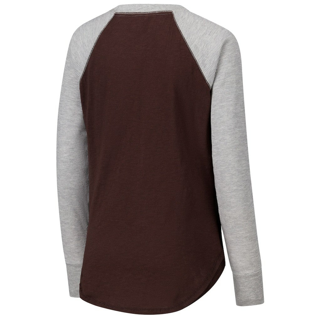 Cleveland Browns G-III 4Her by Carl Banks Women's Waffle Knit Raglan Long Sleeve T-Shirt | NFL New