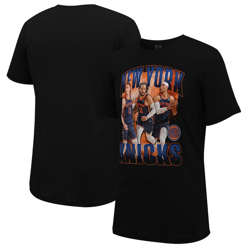 Black Jalen Brunson, Donte DiVincenzo & Josh Hart New York Knicks Stadium Essentials Unisex Trio T-Shirt | NBA