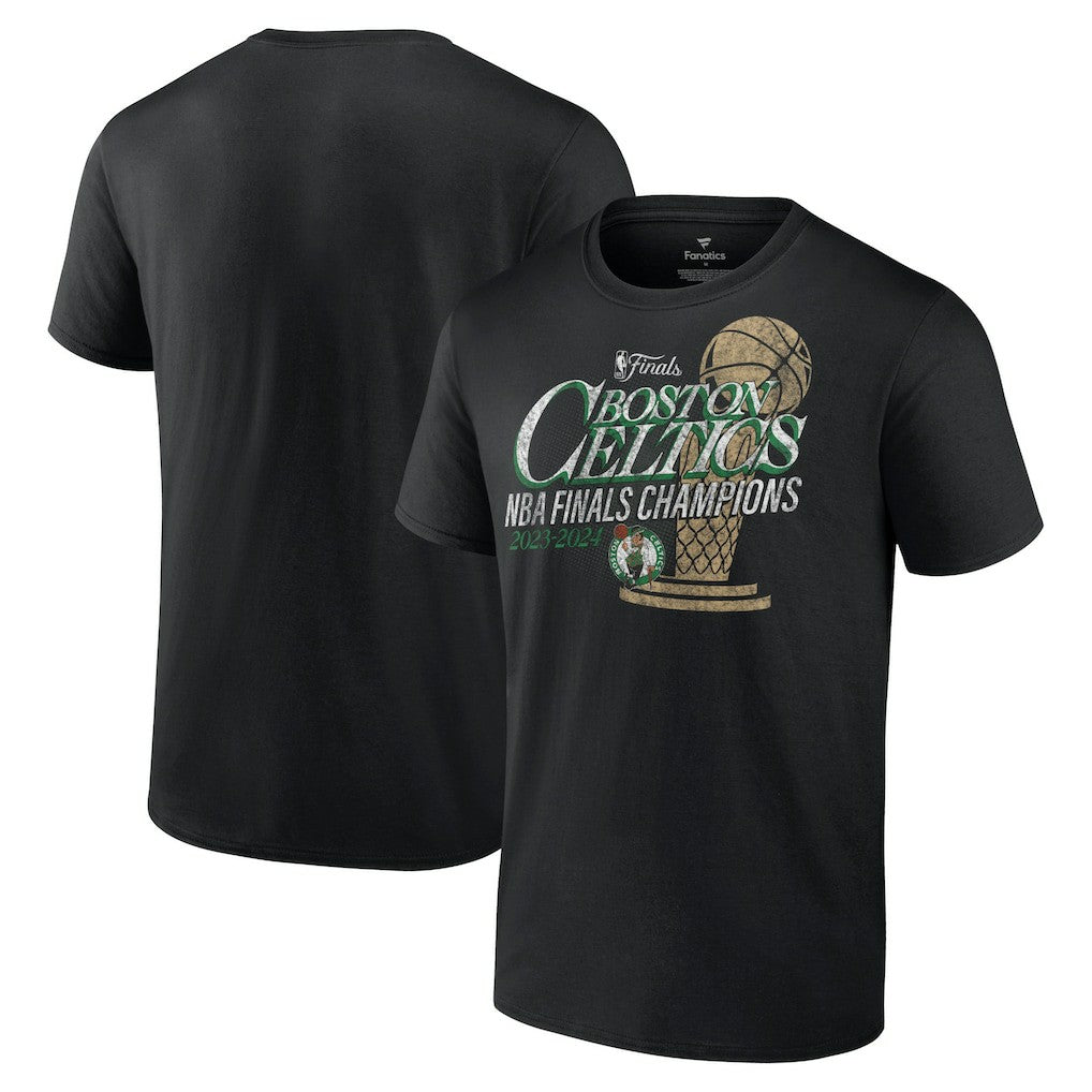 Black Boston Celtics 2024 NBA Finals Champions Fast Break Finish Trophy T-Shirt | NBA