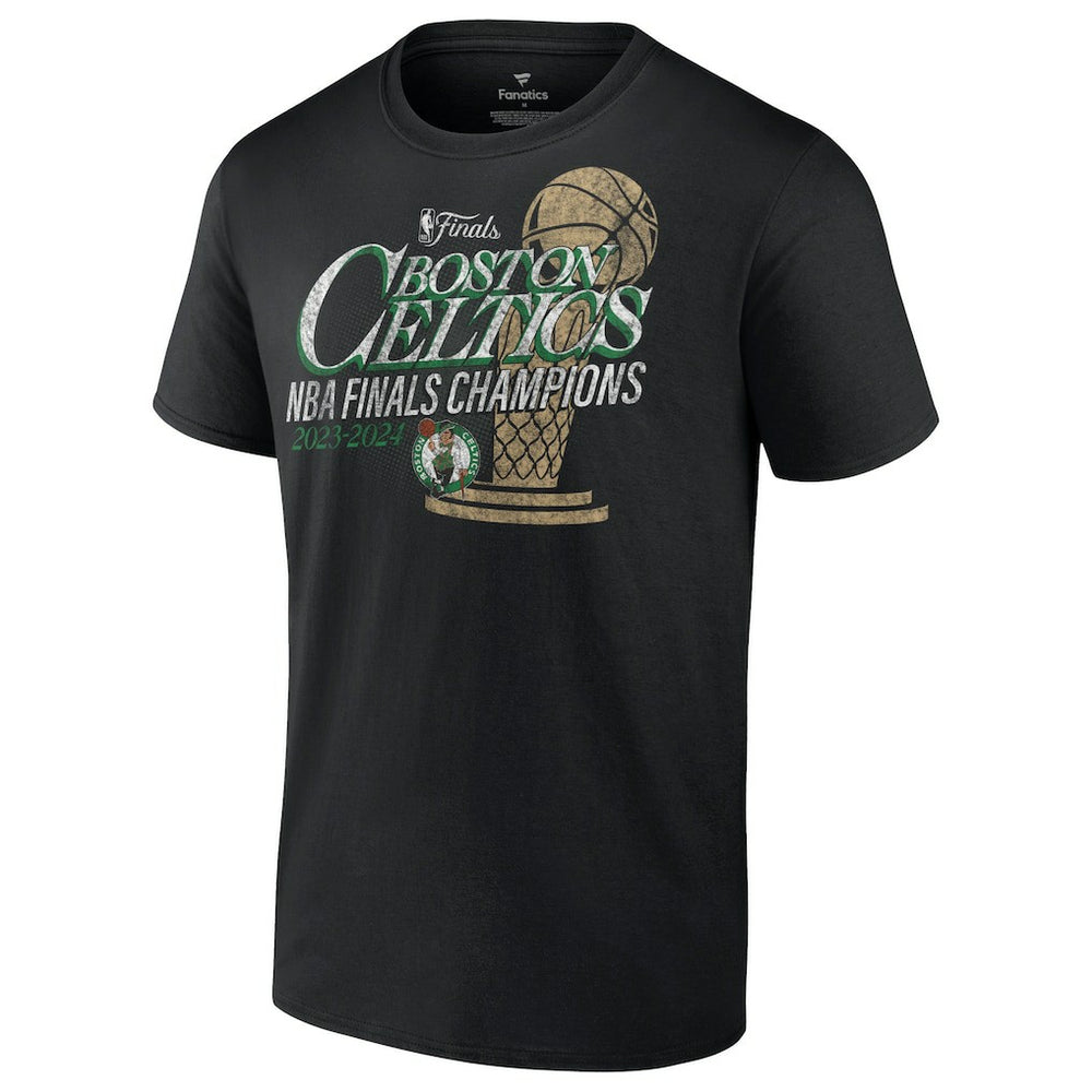 Black Boston Celtics 2024 NBA Finals Champions Fast Break Finish Trophy T-Shirt | NBA