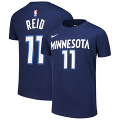 Navy Naz Reid Minnesota Timberwolves Youth Icon Edition Name & Number T-Shirt | NBA