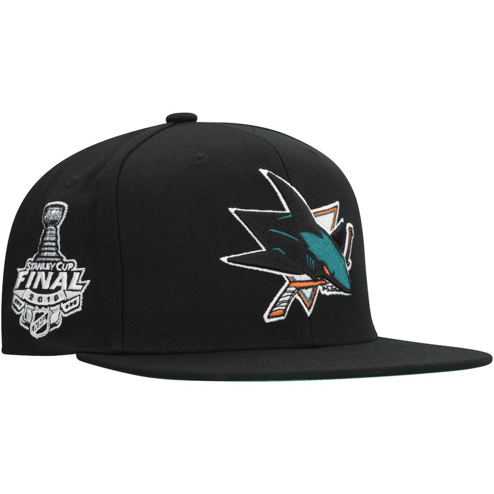 San Jose Sharks Mitchell & Ness Core Top Spot Snapback Hat -  NHL Hats