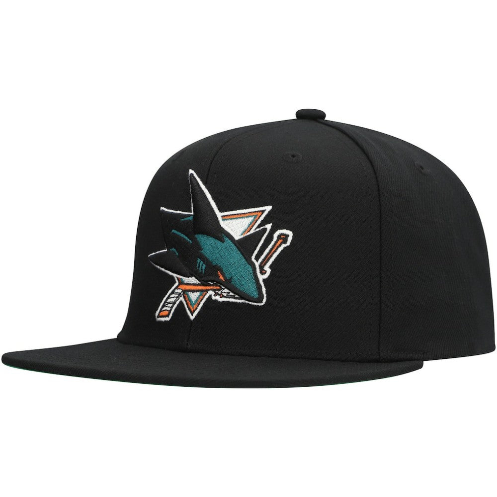 San Jose Sharks Mitchell & Ness Core Top Spot Snapback Hat -  NHL Hats